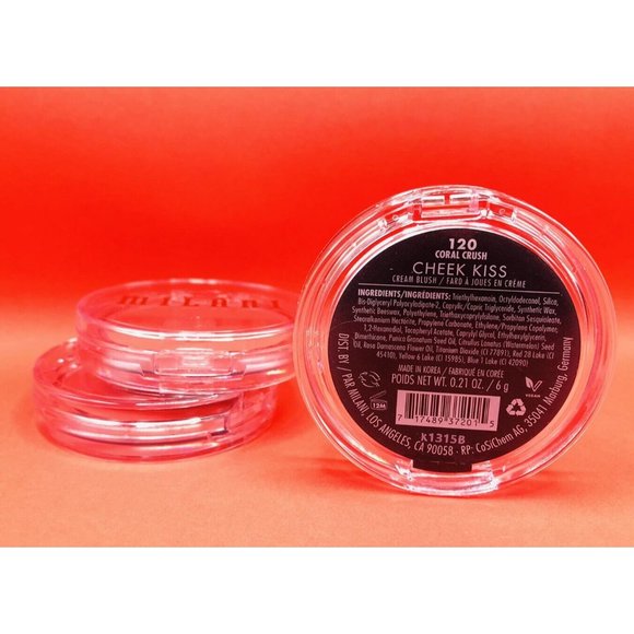3x Milani Cheek Kiss Cream Blush CORAL CRUSH FCB220-120, 0.21 oz Each - Picture 7 of 7